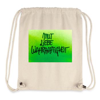 MUT, LIEBE, WAHRHEIT - Stanley/Stella recycelter Gym Bag - Naturweiß - Vorne