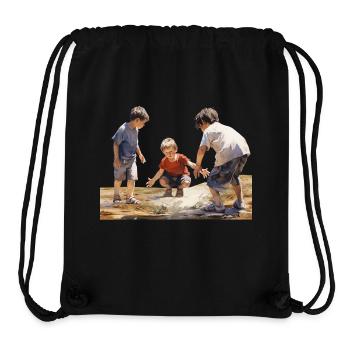 Une enfance insouciante est un cadeau - Sac à cordon recyclé Stanley/Stella - noir - Devant