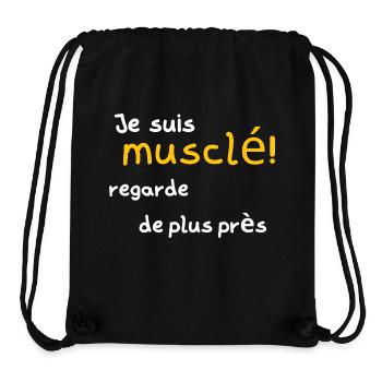 I'm muscular take a closer look - Stanley/Stella Recycled Gym Bag - black - Front