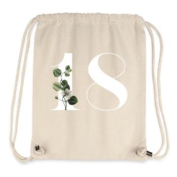 Numéro 18 floral vert -18e anniversaire floral - Sac à cordon recyclé Stanley/Stella - blanc naturel - Devant