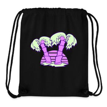 2 Palmen Insel Baum Streifen Sonne Sonnenuntergang - Stanley/Stella recycelter Gym Bag - Schwarz - Vorne