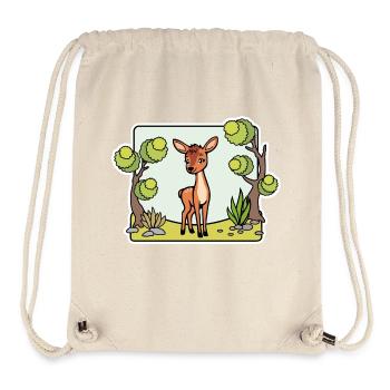 Un cerf si mignon ! Ou est-ce un cerf ? - Sac à cordon recyclé Stanley/Stella - blanc naturel - Devant