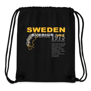 schweden - sweden - sverige - Sac à cordon recyclé Stanley/Stella - noir - Devant