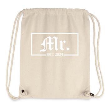 2023 Fiançailles pour la fête de mariage du marié - Sac à cordon recyclé Stanley/Stella - blanc naturel - Devant
