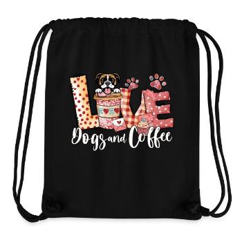 Boxer Hund Kaffee Liebhaber Hund Mama Valentinstag - Stanley/Stella recycelter Gym Bag - Schwarz - Vorne