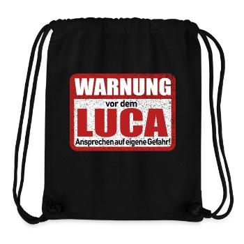 Luca Name Lustiges Warnschild - Stanley/Stella recycelter Gym Bag - Schwarz - Vorne
