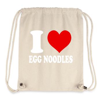 I Love Egg Noodles Heart Funny Witty - Stanley/Stella Recycled Gym Bag - natural - Front