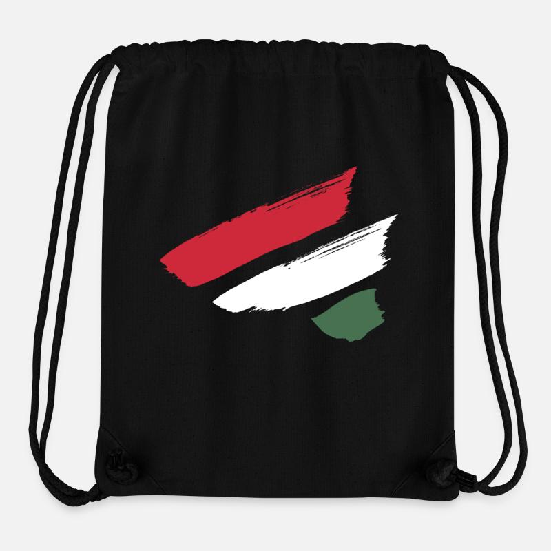 Hongrie Rayures - Sac à cordon recyclé Stanley/Stella - noir