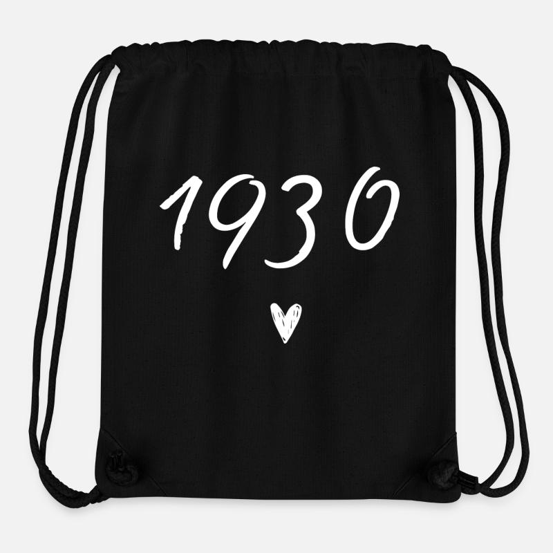 1930 coeur anniversaire - Sac à cordon recyclé Stanley/Stella - noir