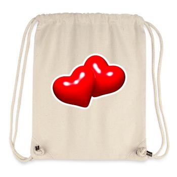 Two red hearts united together - Stanley/Stella Recycled Gym Bag - natural - Front