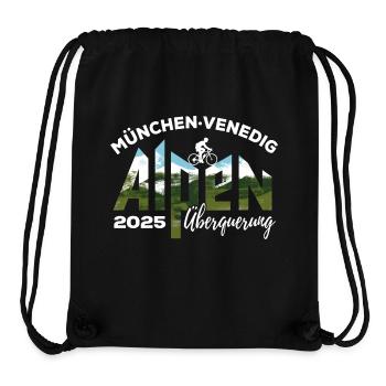 Alpenüberquerung 2025 München Venedig, Fahrrad - Stanley/Stella recycelter Gym Bag - Schwarz - Vorne