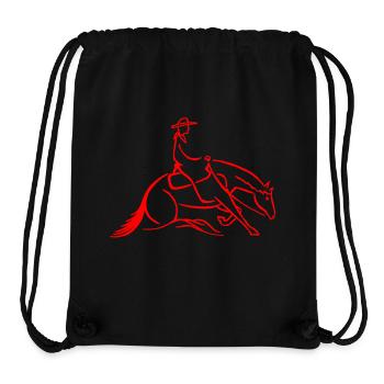 Westernreiter Slidingstop rot - Stanley/Stella recycelter Gym Bag - Schwarz - Vorne