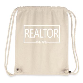 Realtor Est. 2023 Fier Realtor Cadeau Hommes & Femmes - Sac à cordon recyclé Stanley/Stella - blanc naturel - Devant
