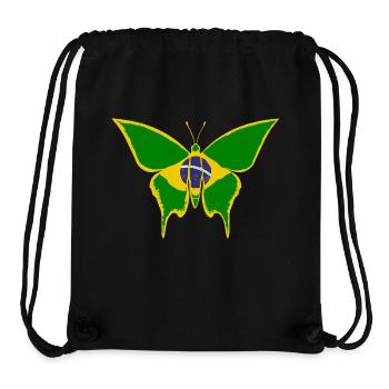 Brazil Flag Butterfly - Stanley/Stella Recycled Gym Bag - black - Front