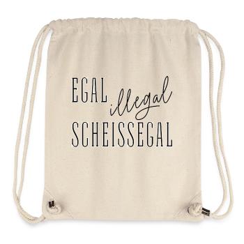 Egal Illegal Scheißegal - Text Spruch summitXpeak - Stanley/Stella recycelter Gym Bag - Naturweiß - Vorne