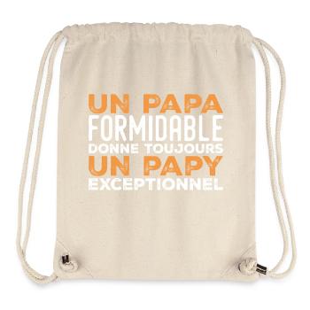 Papa formidable donne toujours papy exceptionnel - Sac à cordon recyclé Stanley/Stella - blanc naturel - Devant