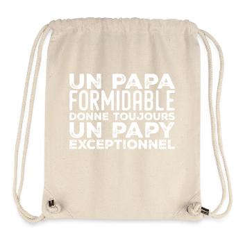 Papa formidable donne toujours papy exceptionnel - Sac à cordon recyclé Stanley/Stella - blanc naturel - Devant