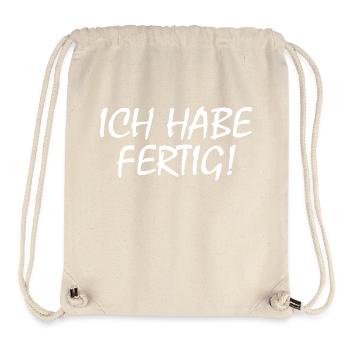 Ich habe fertig - Stanley/Stella recycelter Gym Bag - Naturweiß - Vorne