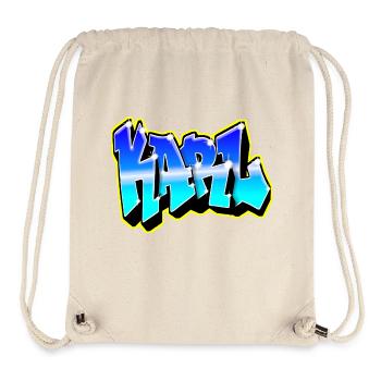 KARL Graffiti Blue and Yellow - Stanley/Stella Recycled Gym Bag - natural - Front