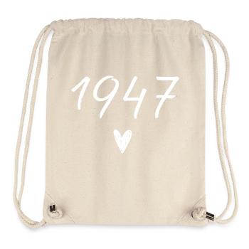 1947 Heart Birthday - Stanley/Stella Recycled Gym Bag - natural - Front