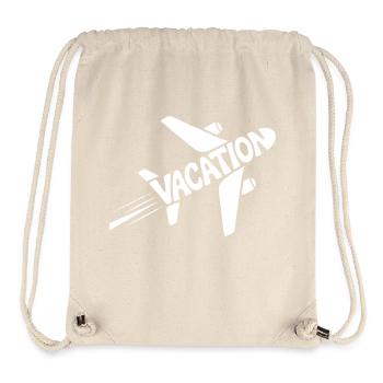 Niedliches Flugzeug - Cooles Urlaubspiktogramm - Stanley/Stella recycelter Gym Bag - Naturweiß - Vorne