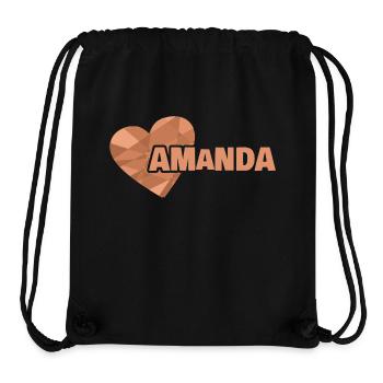 Cadeau pour Amanda - Sac à cordon recyclé Stanley/Stella - noir - Devant
