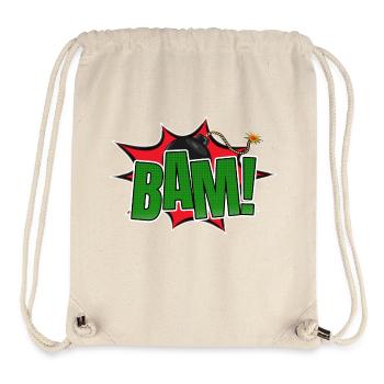 Bam! Comic Stil Graffiti Schriftzug - Stanley/Stella recycelter Gym Bag - Naturweiß - Vorne