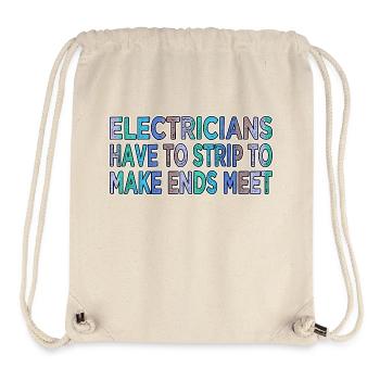 bavoir électricien dictons drôles électricien cadeau - Sac à cordon recyclé Stanley/Stella - blanc naturel - Devant