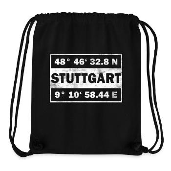 Stuttgart Koordinaten Stadt Stuttgart - Stanley/Stella recycelter Gym Bag - Schwarz - Vorne