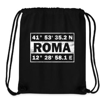 Roma Koordinaten Italien Stadt Rom - Stanley/Stella recycelter Gym Bag - Schwarz - Vorne
