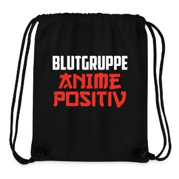 Groupe sanguin Anime positif - Sac à cordon recyclé Stanley/Stella - noir - Devant
