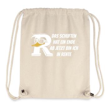 Rente Ente Cartoon - Das Schuften hat ein Ende - Stanley/Stella recycelter Gym Bag - Naturweiß - Vorne