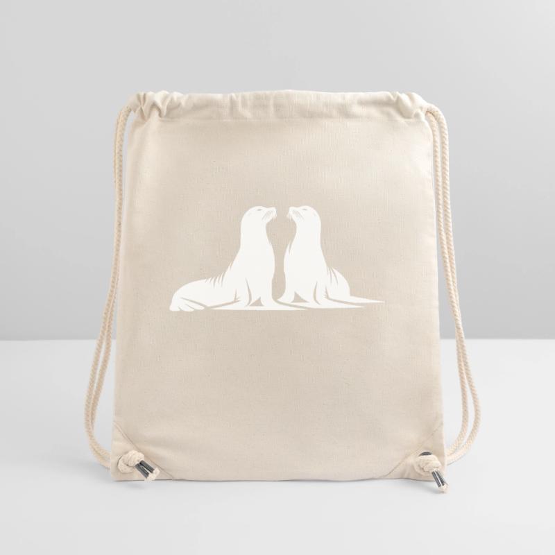 Phoques mignons sur la plage de la mer Sac à cordon recyclé Stanley/Stella