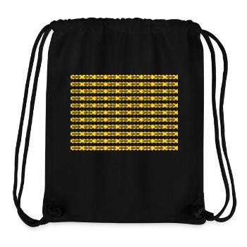 Drôle Tendance Noir Jaune Avertissement Ruban Avertissement - Sac à cordon recyclé Stanley/Stella - noir - Devant