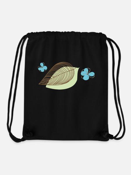 Blatt mit Blüte - Stanley/Stella recycelter Gym Bag - Schwarz