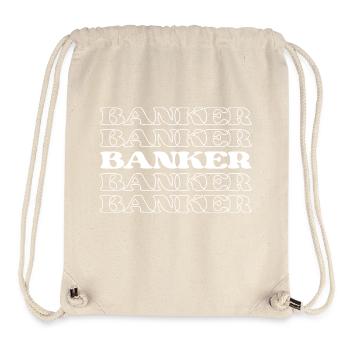 Banquier Banquier Caissier de banque Caissier Banque ouvrière - Sac à cordon recyclé Stanley/Stella - blanc naturel - Devant