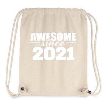 Né en 2021 Vintage Cadeau Anniversaire Rétro 2021 - Sac à cordon recyclé Stanley/Stella - blanc naturel - Devant