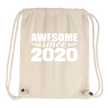 Né en 2020 Vintage Cadeau Anniversaire Rétro 2020 - Sac à cordon recyclé Stanley/Stella - blanc naturel - Devant