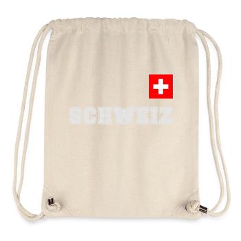 Schweiz Trikot Look - mit Fahne Flagge auf Brust - Stanley/Stella recycelter Gym Bag - Naturweiß - Vorne