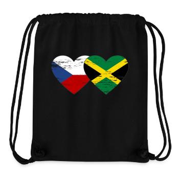 Tschechien Jamaika Flagge Herz used - Stanley/Stella recycelter Gym Bag - Schwarz - Vorne