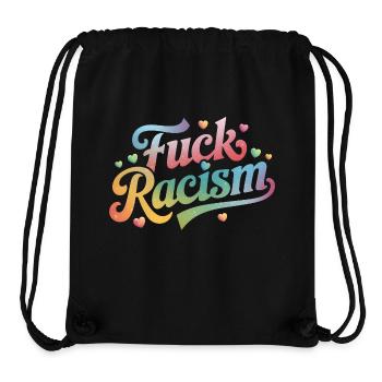 Antiracisme contre les nazis - Sac à cordon recyclé Stanley/Stella - noir - Devant