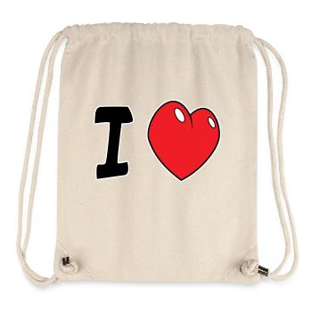 i love - Sac à cordon recyclé Stanley/Stella - blanc naturel - Devant