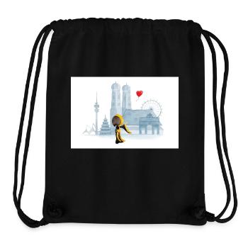 Münchner Kindl avec Munich Skyline - Sac à cordon recyclé Stanley/Stella - noir - Devant