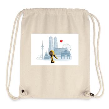Münchner Kindl mit München Skyline - Stanley/Stella recycelter Gym Bag - Naturweiß - Vorne