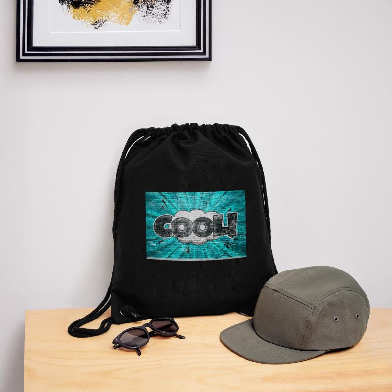 cool Comic Style Bubble Graffiti Lettering on Bric Stanley/Stella Recycled Gym Bag
