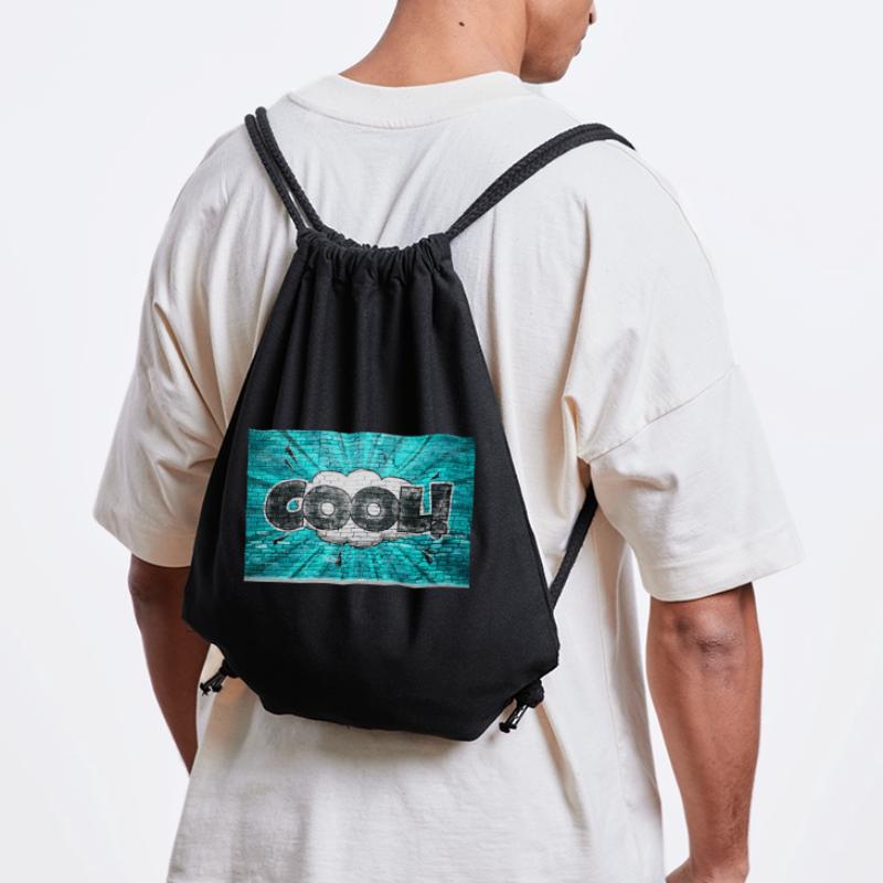 cool Comic Style Bubble Graffiti Lettering sur Bric Sac à cordon recyclé Stanley/Stella