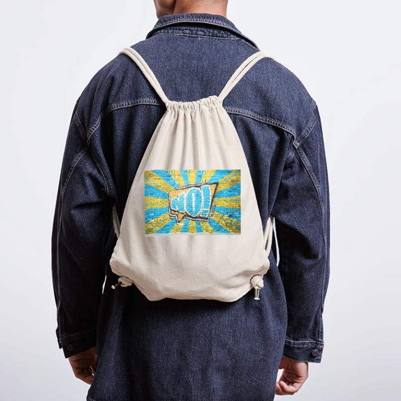 No! Comic Style Bubble Graffiti Lettering on Brick Stanley/Stella Recycled Gym Bag