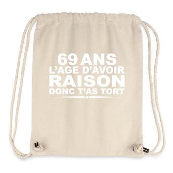 69 Jahre alt | Humorvolles Geburtstagsgeschenk 69 Jahre alt - Stanley/Stella recycelter Gym Bag - Naturweiß - Vorne