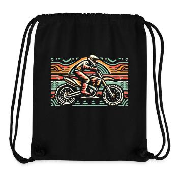 Retro Motocross Gift - Vintage Dirt Bike - Stanley/Stella Recycled Gym Bag - black - Front