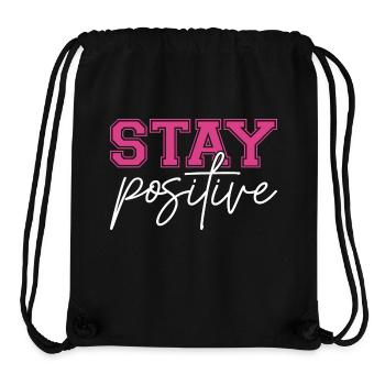 Restez positif - Sac à cordon recyclé Stanley/Stella - noir - Devant